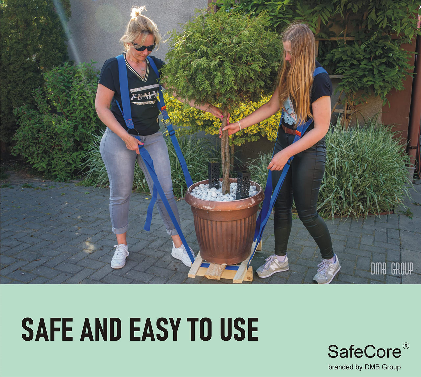 SafeCore - Tragegurte Umzug 2 Personen, Möbel Tragegurt für den Sicheren Transport von Möbeln, Haushaltsgeräten und Anderen Gegenständen, Belastung bis 450 kg, Spannweite von 3 m - Model 1