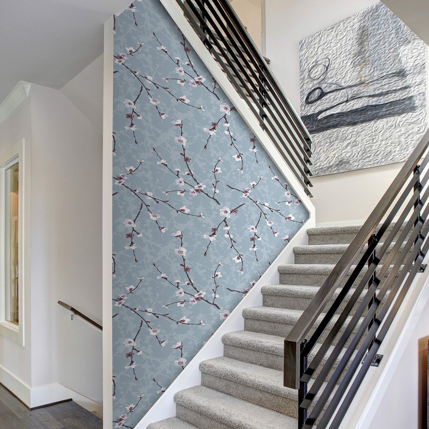 murando - Tapete selbstklebend 10m Wandtattoo dekorative Möbelfolie Dekorfolie Fotofolie Panel Wandaufkleber Wandposter Wandsticker - Blumen Pflanzenmotiv b-B-0391-j-a