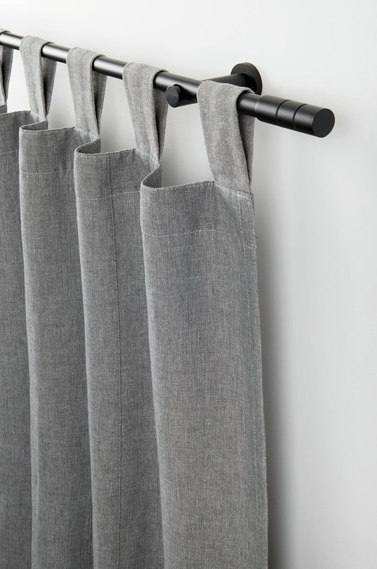 GARDINIA Gardinenstangen-Set Kreta, Komplettstilgarnitur inkl. Befestigungsmaterial, Vorhangstange ausziehbar, 120-210 cm, Metall, Schwarz-Matt