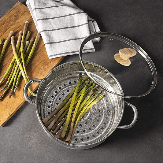 Kitchen Academy Induktions Töpfe Set 17-teilig, Kochtopf Set mit Glasdeckeln, Granit Töpfe und Pfannen Set Schwarz