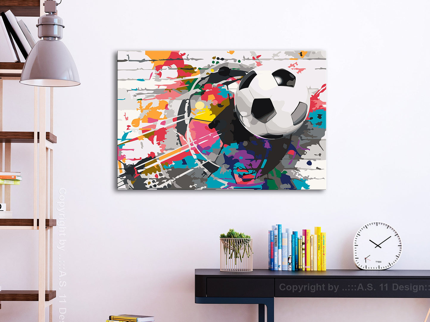 murando - Malen nach Zahlen Fussball 60x40 cm Malset mit Holzrahmen auf Leinwand für Erwachsene Kinder Gemälde Handgemalt Kit DIY Geschenk Dekoration n-A-0558-d-a