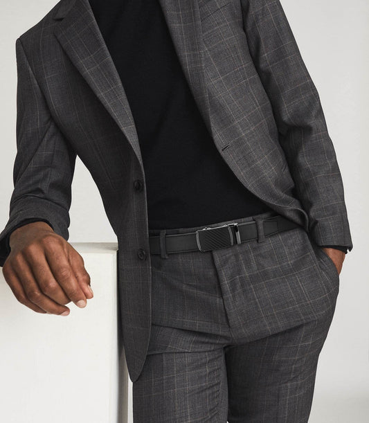 CHAOREN Gürtel Herren, Automatik Ledergürtel Herren Ratsche für Herren Business Anzug, 35mm Gürtel ohne Löcher, Größe Angepasst