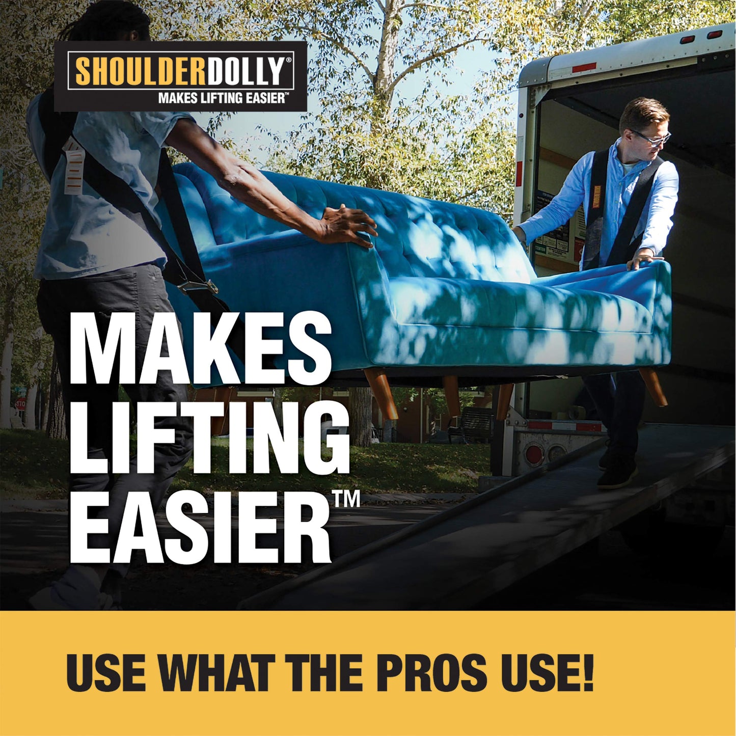 SHOULDER DOLLY 2 Personen Tragegurt, Transportgurt, Hebegurt zum Ergonomischen und Eifachen Heben Von Gegenstände bis zu 370 kg und 3,65 m Länge Möbel, Haushaltsgeräte und vieles meh LD1000