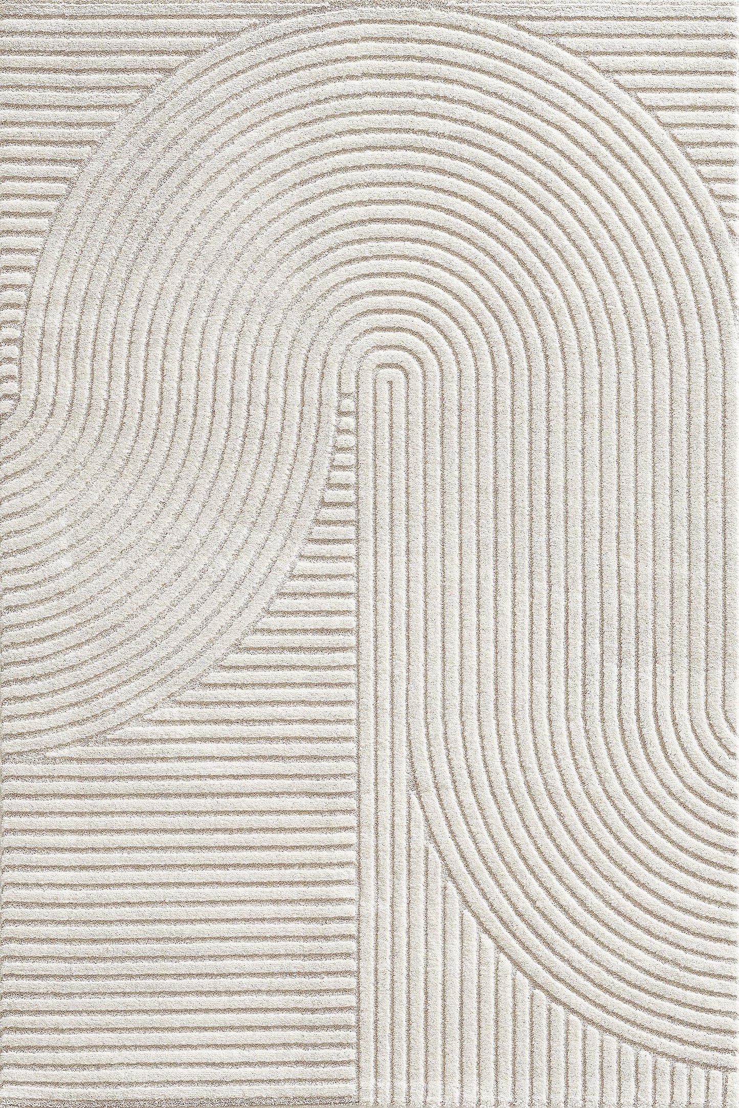 the carpet Everest - moderner Kurzflor Teppich Wohnzimmer Schlafzimmer mit Hoch-Tief-Effekt, 3D Effekt, hohe Flordichte und angenehm weich, Panglao Design, Creme, 160 x 230 cm