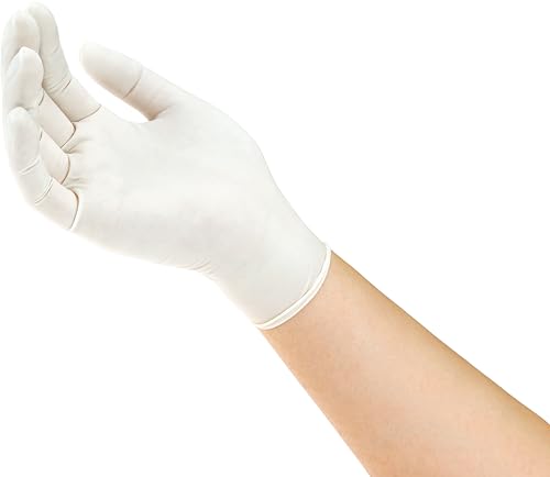 Ansell VersaTouch 92-205 Latexfreie Einweghandschuhe, Lebensmittel Handschuhe Puderfrei, Einmalhandschuhe Weiß, Chemikalien-Schutzhandschuhe, Nitrilhandschuhe L (100 Stück)