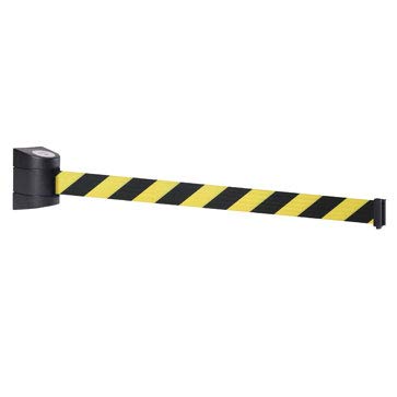 Flexibarrier 4.5m einziehbare Gürtelbarriere mit ABS-Kunststoff-Wandgehäuse, automatische Verriegelungsfunktion einziehbare Sicherheits-Wandschlangenbarriere für Control (Schwarz/Gelb)