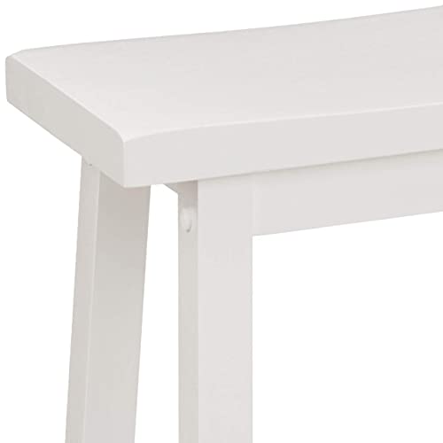 Amazon Basics Hocker für Küchentheke, Sitzfläche aus Massivholz, 61 cm hoch, Weiß, 2 Stück