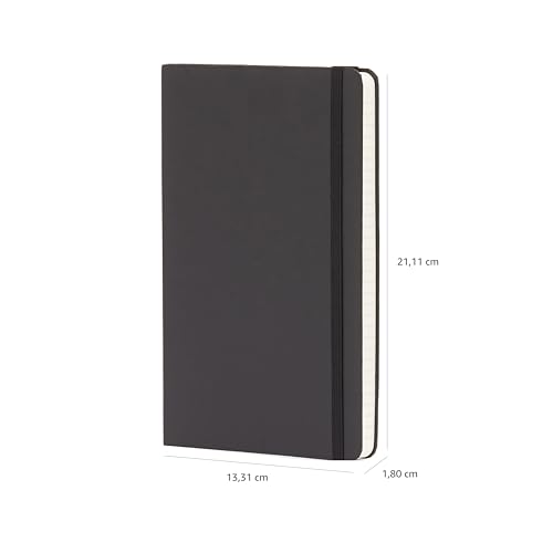 Amazon Basics Notizbuch, klassisches Design, Größe, liniert, Schwarz
