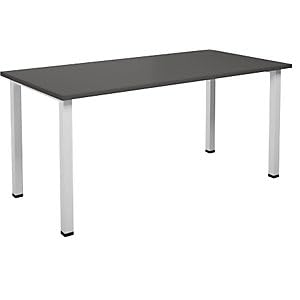 kaiserkraft | Mehrzwecktisch Duo-U | gerade Platte | Tiefe 800 mm | Breite 1600 mm | dunkelgrau | weiß