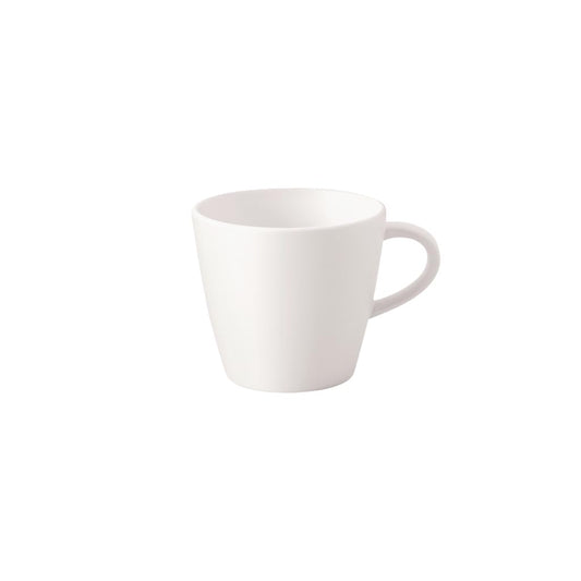 Villeroy und Boch - Manufacture Rock blanc Kaffeeobertasse, moderne Tasse aus Premium Porzellan, spülmaschinengeeignet, weiß