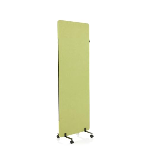 hjh OFFICE Mobile Akustik Trennwand einzeln 177 x 60 cm FLEXMIUT Stoff Grün Raumteiler Mittelpanel mit Rollen & Gleiter 891005