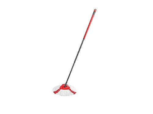 Vileda Turbo Wischmopp Komplett Set, Bodenwischer mit Teleskopstiel, Mikrofaser Moppkopf mit Kraftfasern und Eimer mit Powerschleuder, schnell und reinigungsstark, Stiellänge 75-130cm