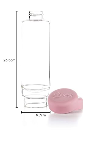 VitaJuwel inu! ROSE | Die Wasserflasche mit echtem Rosenquarz und Blume des Lebens