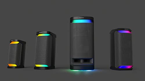 Sony SRS-XV800 - Bluetooth, Party Box Lautsprecher, Kraftvoller 360° Sound, tragbar, 5 Front-/2 Rücklautsprecher, MEGA Bass, 25h Akkulaufzeit, LED Licht, IPX4 wasserdicht, Schnellladung– Schwarz