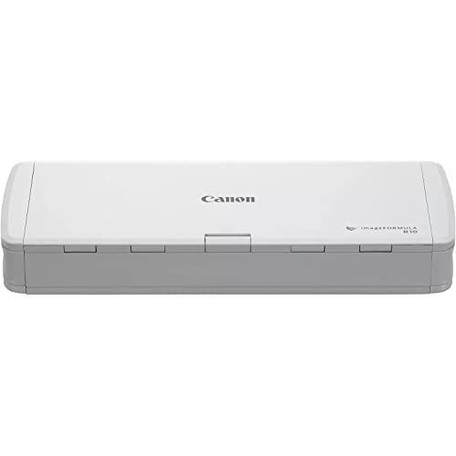 Canon Scanner imageFORMULA R10 Mobiler Scanner | Dokumentenscanner | Duplex Scanner | USB Kabel | Bis zu 12 Seiten pro Min | 20 Blatt Einzug | CaptureOnTouch Lite Software I OCR | durchsuchbare PDF
