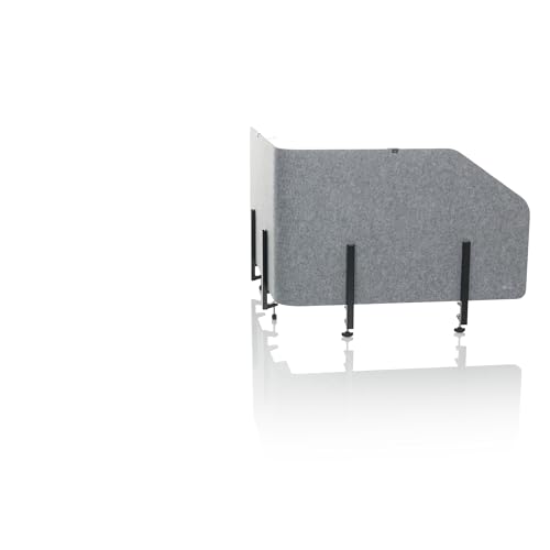 hjh OFFICE Akustik Tischtrennwand FLEXMIUT T TOP 50 x 160 cm Stoff Sichtschutz Schreibtisch, als Eck- oder Front-Trennwand nutzbar, Grau, 891015
