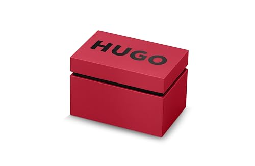 HUGO Analog Quarzuhr für Herren #Smash Kollektion mit Silbernes Edelstahl-Mesh-Gliederarmband oder Lederarmband