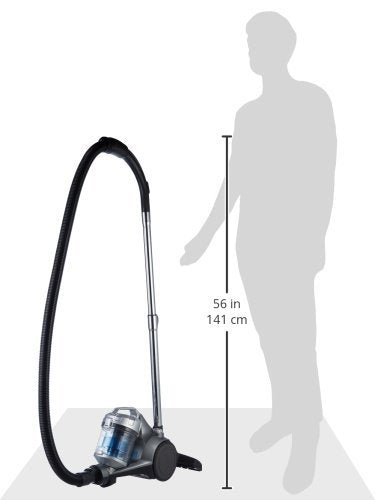 Amazon Basics – Zylinder-Staubsauger, leistungsstark, kompakt und leicht, ohne Beutel, für Hart- und Teppichböden, HEPA-Filter, 700 W, 1,5 l, EU, Schwarz/Blau