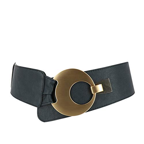 FASHIONGEN - Damen Taillen Breiter Gürtel VANESSA - Blau marin, Small bis Large/Hose 35 bis 45