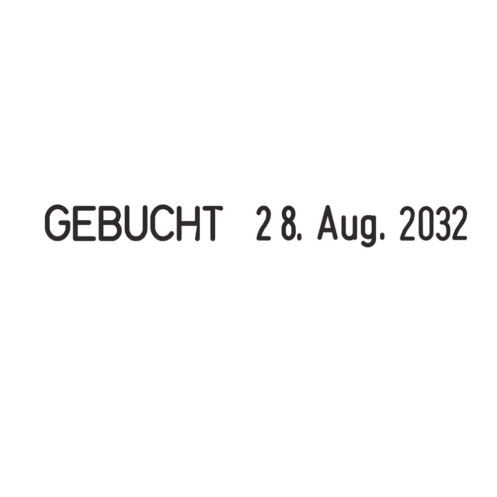 Trodat Classic 1117 – Datumsstempel mit Wortband, Deutsche Monate, Abdruck ca. 6 x 56 mm