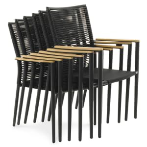 di volio Gartenmöbel PREZZA, langlebiges Gartenmöbel-Set für 6-8 Personen - Esstisch & 6 Stühle, Kunstholz & Aluminium, stapelbare und Bequeme Stühle (6+1)