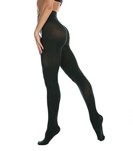 Frola Nur die Damen Strumpfhose 80 Den Blickdicht Microfaser Weich Damenstrumpfhose (L/XL, Dunkelgrün)