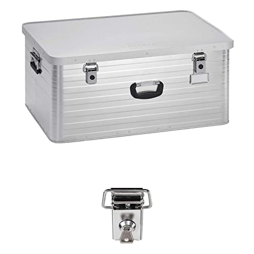 Enders Alubox 130 Liter + Schloss Set, hochwertig verarbeitet, mit Moosgummidichtung, Alukiste flexibel verwendbar als Transportbox und Lagerbox - Alukoffer Lagerkisten Metallkiste Metallbox