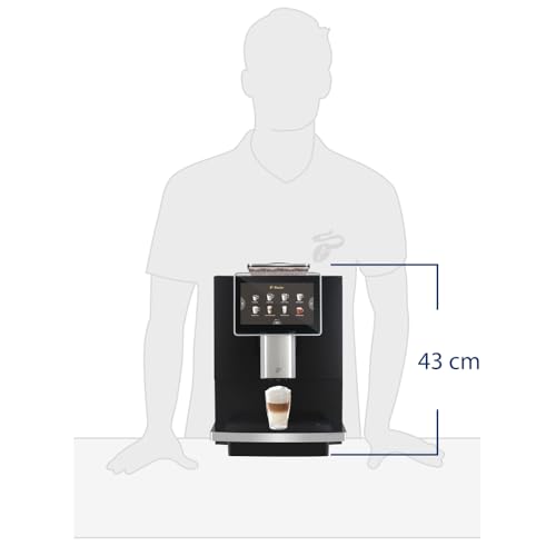 Tchibo Office Kaffeevollautomat INKLUSIVE 1kg Barista Caffè Crema GRATIS, Keramikmahlwerk, Farb-Touchdisplay, 1500 Watt, cremige Milchschaumfunktion, 2 L Wassertank, 30 Tassen am Tag, Weiß
