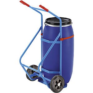 eurokraft | pro | Fasskarre für Kunststofffässer | für Kunststofffass | Vollgummiräder