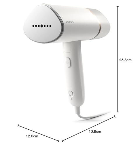 Philips 3000-Serie Tragbarer Dampfglätter - 1000 W, Kompakt und Faltbar, 120ml Wassertank konstante Dampfleistung 20 g/min, Kein Bügelbrett erforderlich, Weiß (STH3020/10)