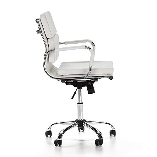 VS Venta-stock Fenix Schreibtischstuhl Weiß, Wippfunktion & Armlehne - Ergonomic, höhenverstellbar