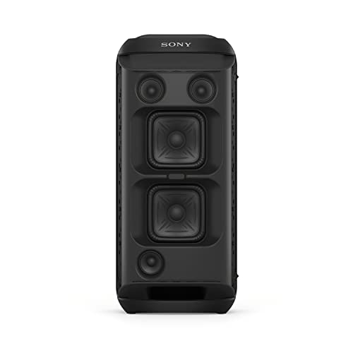 Sony SRS-XV800 - Bluetooth, Party Box Lautsprecher, Kraftvoller 360° Sound, tragbar, 5 Front-/2 Rücklautsprecher, MEGA Bass, 25h Akkulaufzeit, LED Licht, IPX4 wasserdicht, Schnellladung– Schwarz