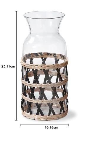 TAG Classic Clear Island Servierkaraffe aus Glas, 22,9 x 10,2 cm, mit schwarzer Hülse