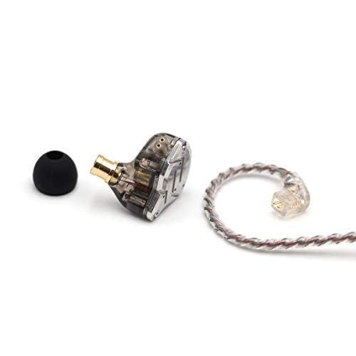LINSOUL KZ ZS10 Pro,4BA+1DD 5 Treiber In-Ear-Monitor,HiFi Kabelgebundene Ohrhörer,Gaming-Kopfhörer,Hybrid IEM Kopfhörer mit Edelstahlfrontplatte,abnehmbares versenktes 2Pin Kabel (Ohne Mic,Schwarz)