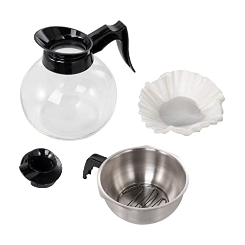 GastroHero Filterkaffeemaschine ECO 2 Liter schwarz inkl. Glaskanne I Kaffeemaschine Filtermaschine I 100 Tassen/St. I Filterkaffeemaschinen für Gastronomie und Café