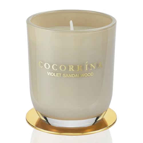 Cocorrína Candle Duftkerze im Glas - Veilchen Sandelholz, Brenndauer bis zu 40 Stunden, Natürliche Soja-Kerze, Weihnachten Geschenk Kerze, 180g
