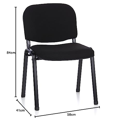 hjh OFFICE 4er Set Besucherstuhl stapelbar XT 600 Konferenzstuhl Stapelstuhl gepolstert, Metallgestell, Stoffbezug Schwarz 704500
