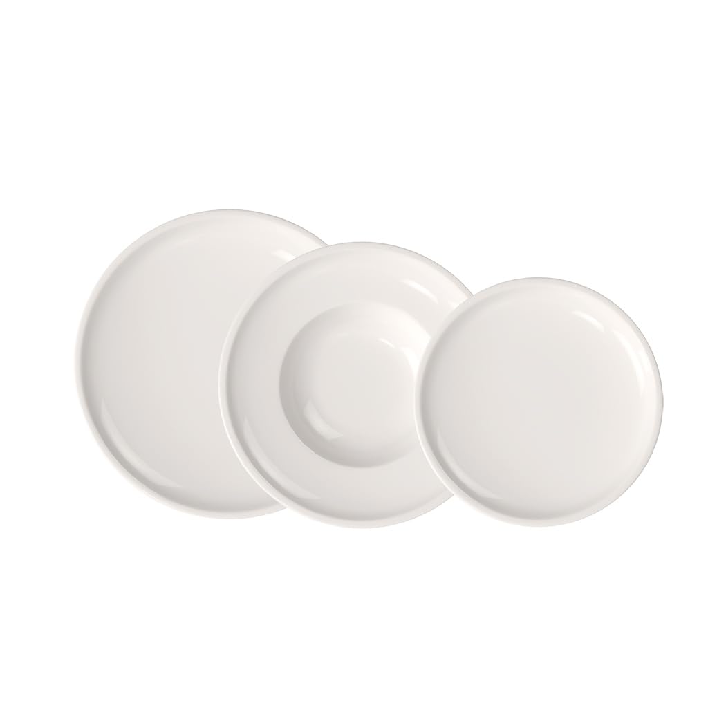 Villeroy & Boch – Artesano Geschirr-Set 6 teilig für 2 Personen Weiß, Spülmaschinenfest, Mikrowellensicher, Geschirrset, Tellerset, Speiseteller, Frühstücksteller, Suppenteller, Premium Porzellan