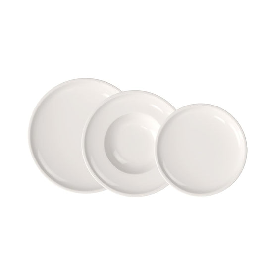 Villeroy & Boch – Artesano Geschirr-Set 6 teilig für 2 Personen Weiß, Spülmaschinenfest, Mikrowellensicher, Geschirrset, Tellerset, Speiseteller, Frühstücksteller, Suppenteller, Premium Porzellan