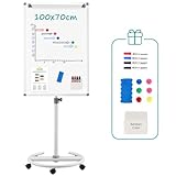 MAKELLO Flipchart,Whiteboard Mobil mit Rollen,Flipcharts für Büro mit Rollen