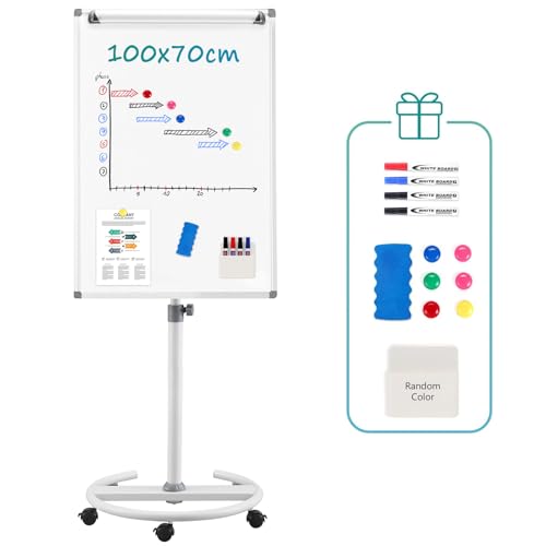 MAKELLO Flipchart,Whiteboard Mobil mit Rollen,Flipcharts für Büro mit Rollen