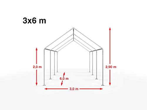 TOOLPORT Hochwertiges Partyzelt 3x6 m Pavillon Zelt PE Plane 450 N Gartenzelt Festzelt Wasserdicht weiß