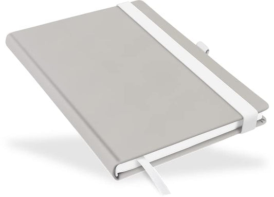 marthiesens® Handmade Notizbuch DIN A5 Almond Milk mit Stiftschlaufe, Lesezeichenband u. Gummiband