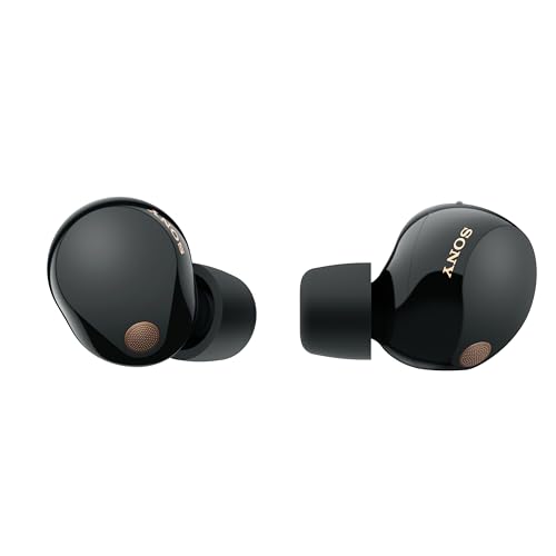 Sony WF-1000XM5 Kabellose Noise Cancelling Kopfhörer, Bluetooth, In-Ear-Kopfhörer, Mikrofon, bis zu 24 Stunden Akkulaufzeit, Schnellladefunktion, IPX4, iOS & Android kompatibel - Schwarz, klein