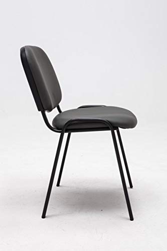 CLP Stapelstuhl Ken I Konferenzstuhl Mit Kunstleder-Bezug I Schwarzes Metallgestell, Farbe:grau