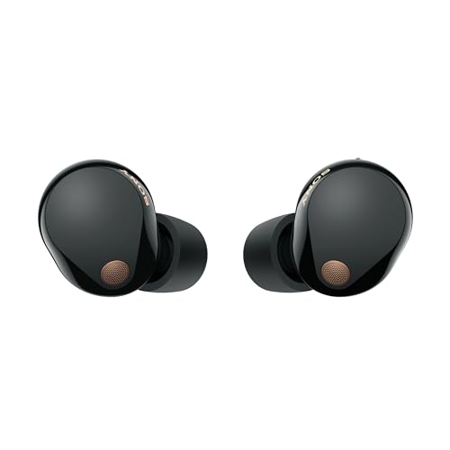 Sony WF-1000XM5 Kabellose Noise Cancelling Kopfhörer, Bluetooth, In-Ear-Kopfhörer, Mikrofon, bis zu 24 Stunden Akkulaufzeit, Schnellladefunktion, IPX4, iOS & Android kompatibel - Schwarz, klein