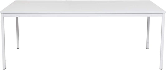 furni24 Schreibtisch-Stahl 200x100x75cm, Grau, TÜV/GS-Einfache Montage, Arbeitstisch, Bürotisch, Küchentisch, Esstisch, Druckertisch Büro-Möbel Arbeitszimmer Computertisch Gaming-Tisch Mehrzwecktisch