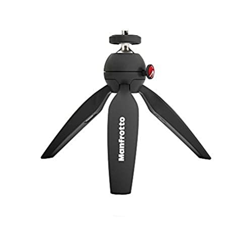 Manfrotto MTPIXIMII-B, PIXI Mini-Stativ mit Handgriff für kompakte Systemkameras, DSLRs, Spiegellos, Video, Hergestellt in Italien, aus Technopolymer und Aluminium, Schwarz