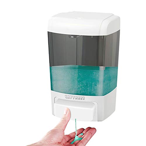 CATTREES 800 ml manueller Seifenspender, Wandmontage, kommerzieller Handdesinfektionsmittel, Seifenspender für Küche, Badezimmer, Shampoo, Gelkammer, Flüssigkeitsbehälter, Kunststoff