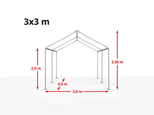 TOOLPORT Partyzelt Pavillon 3x3 m in weiß PE Plane 350 N Wasserdicht UV Schutz Festzelt Gartenzelt